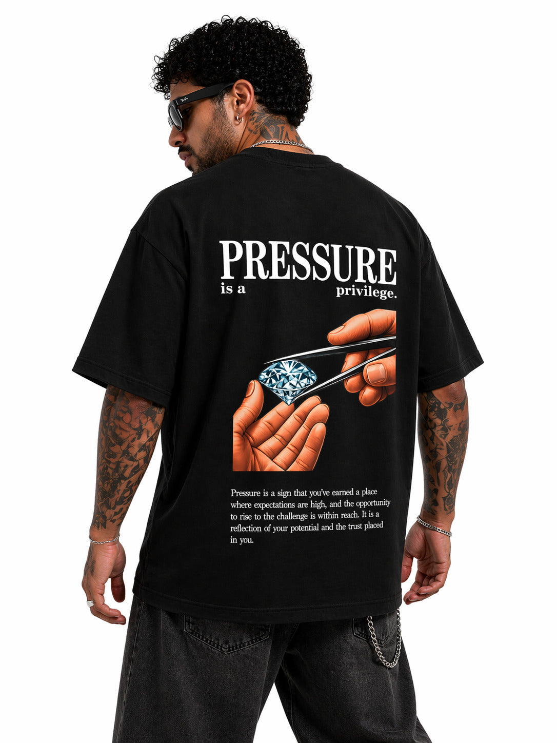 CAMISETA OVERSIZED "PRESSURE IS A PRIVILEGE"