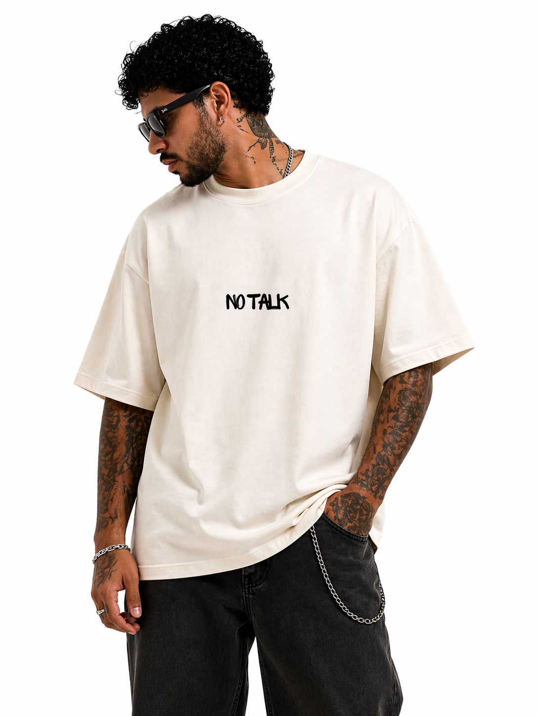 CAMISETA OVERSIZED "MAKE MONEY, NOT FRIENDS"