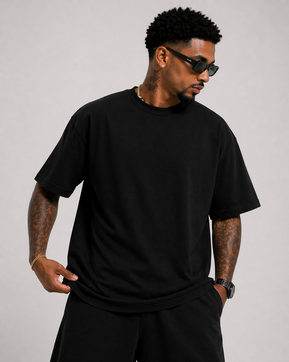 COMBO 3 CAMISETAS OVERSIZED LISA - PRETO