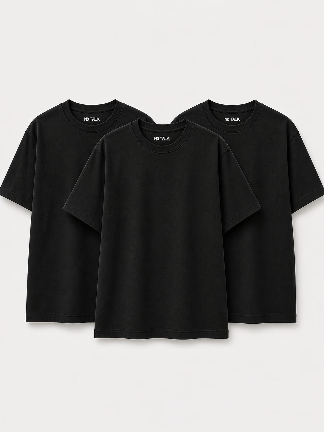 COMBO 3 CAMISETAS OVERSIZED LISA - PRETO